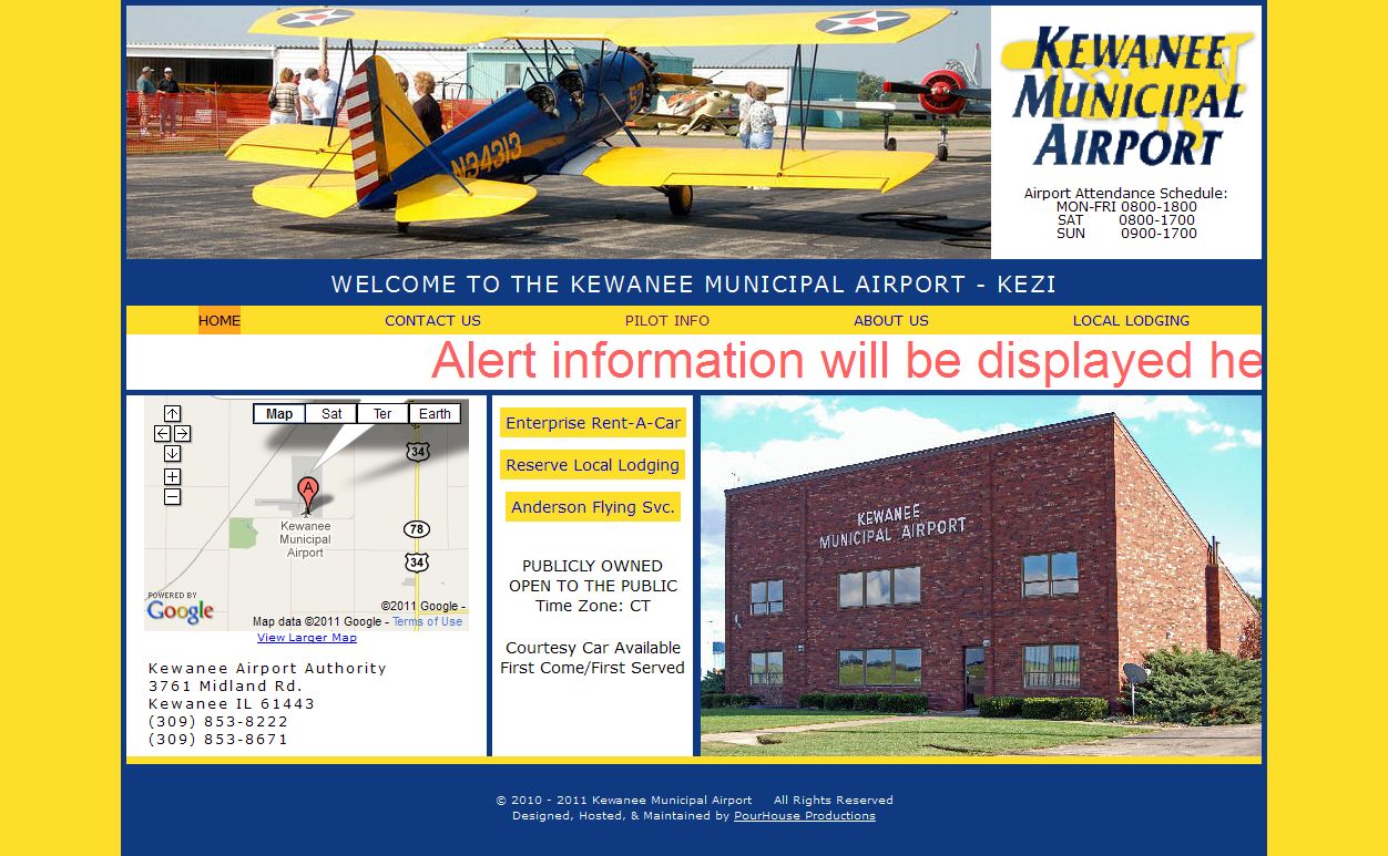 Website Snapshot for Kewanee Airport Authority