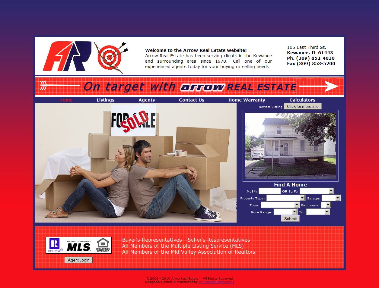 Website Snapshot for Arrow Real Estate